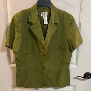 STUDIO I Women’s V Neck Short Sleeve Button Down Shrug